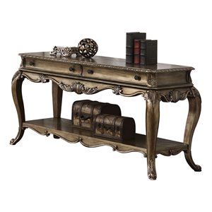 Bowery Hill Contemporary 2 Drawer Console Table in Vintage Oak