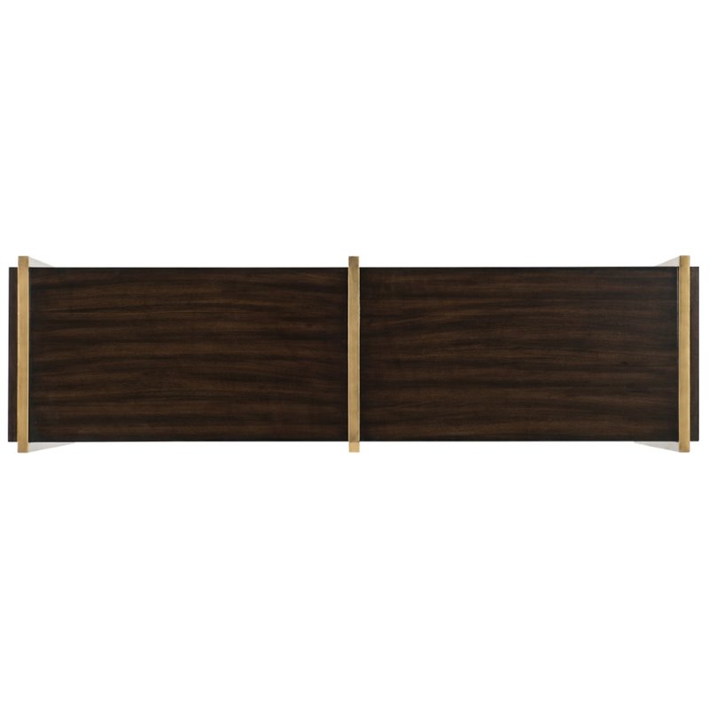 Bowery Hill Contemporary Wood Classic Media Credenza in Dark Wood