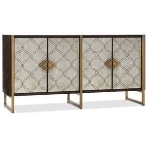 Bowery Hill Contemporary Wood Classic Media Credenza in Dark Wood