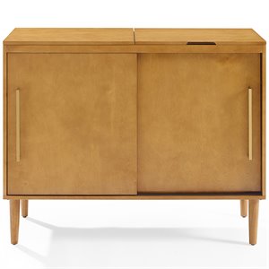 bowery hill contemporary media console table in acorn