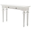 Bowery Hill Mid-Century 2 Drawer Console Table in Pure White