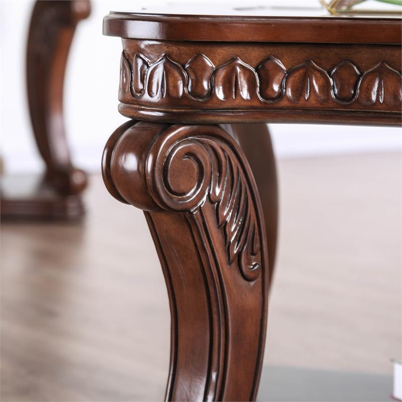 Bowery Hill Contemporary Wood Open Shelf Sofa Table in Dark Oak