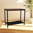 Bowery Hill Transitional Wood and Metal Console in Chestnut