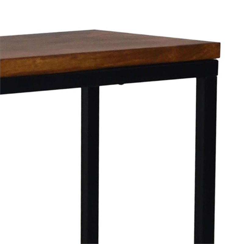 Bowery Hill Transitional Wood and Metal Console in Chestnut