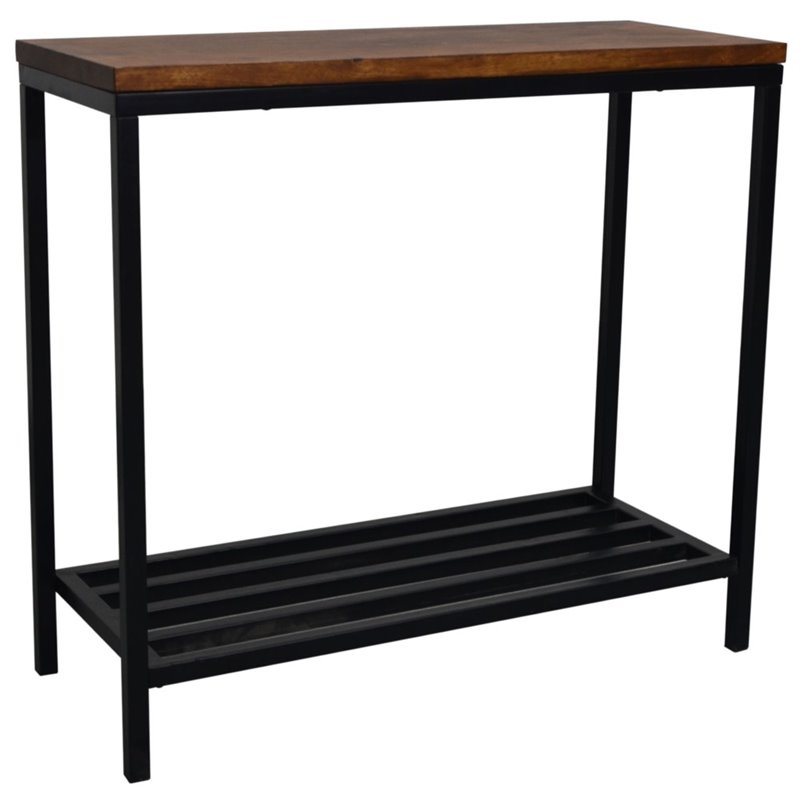 Bowery Hill Transitional Wood and Metal Console in Chestnut