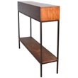 Bowery Hill Modern Metal Console in Chestnut and Black