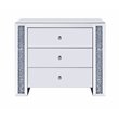 Bowery Hill Contemporary Console Table in Mirrored and Faux Diamonds