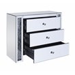 Bowery Hill Contemporary Console Table in Mirrored and Faux Diamonds
