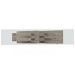 Bowery Hill Mid-Century Glass Top Accent Console in Greige Sand-Blasted Finish