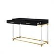 Bowery Hill Modern 2-Drawer Metal Console Table with Acrylic Legs in Black/Gold