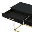 Bowery Hill Modern 2-Drawer Metal Console Table with Acrylic Legs in Black/Gold
