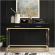 Bowery Hill Modern 2-Drawer Metal Console Table with Acrylic Legs in Black/Gold