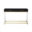 Bowery Hill Modern 2-Drawer Metal Console Table with Acrylic Legs in Black/Gold