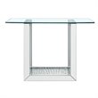 Bowery Hill Rustic Wood Console Table in Mirrored & Faux Crystals