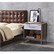 Bowery Hill Transitional Wood Accent Table in Gray Oak & White