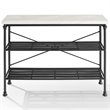Bowery Hill Metal/Faux Marble Console Table in Matte Black/White
