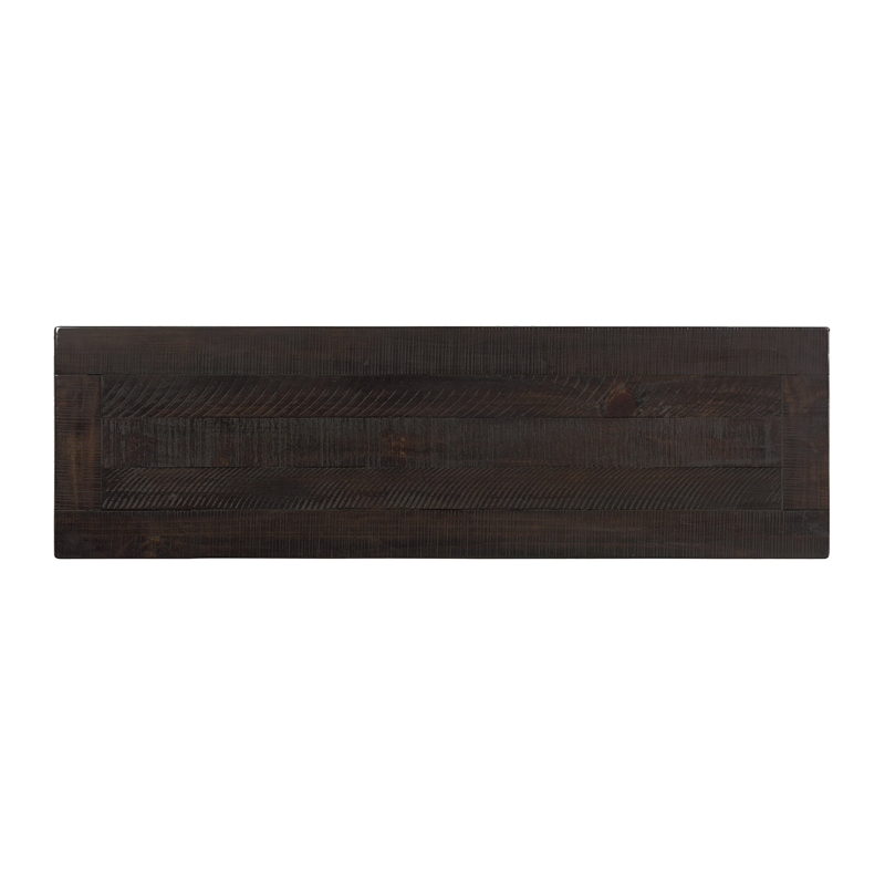 Bowery Hill Contemporary Rustic 3 Drawer Sofa - Console Table Antique Black