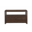 Bowery Hill Farmhouse Solid Wood 4 Drawer Sofa Console Table