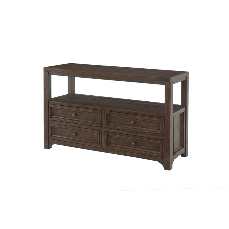 Bowery Hill Farmhouse Solid Wood 4 Drawer Sofa Console Table