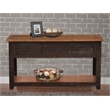 Bowery Hill Rustic 3 Drawer Sofa Console Table Antique Black and Honey
