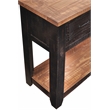 Bowery Hill Rustic 3 Drawer Sofa Console Table Antique Black and Honey