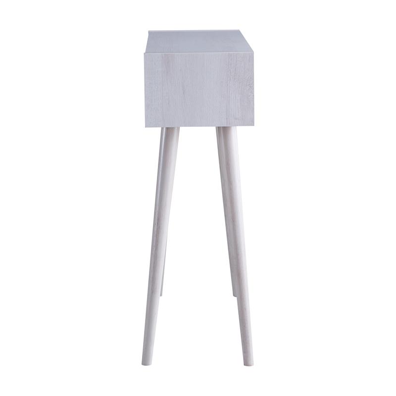 Bowery Hill Contemporary Wood Console Table in Weathered White