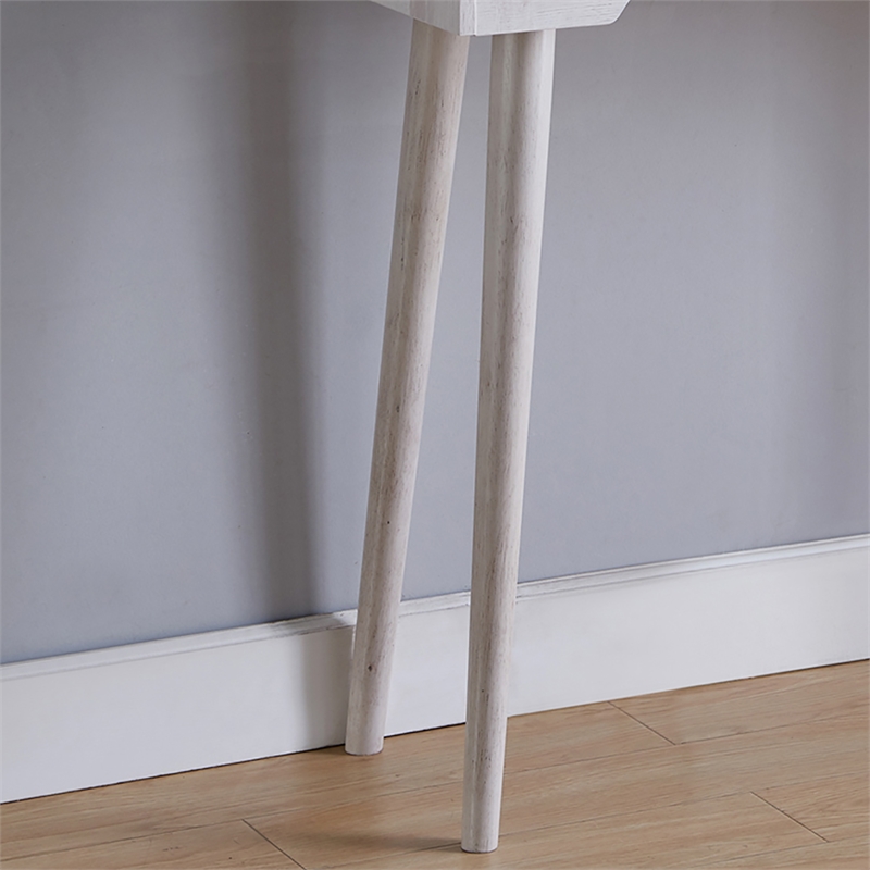 Bowery Hill Contemporary Wood Console Table in Weathered White