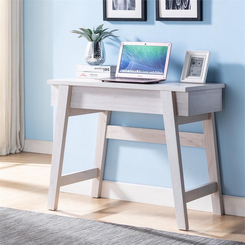 Bowery Hill Modern Wood Lift-Top Console Table in White Oak