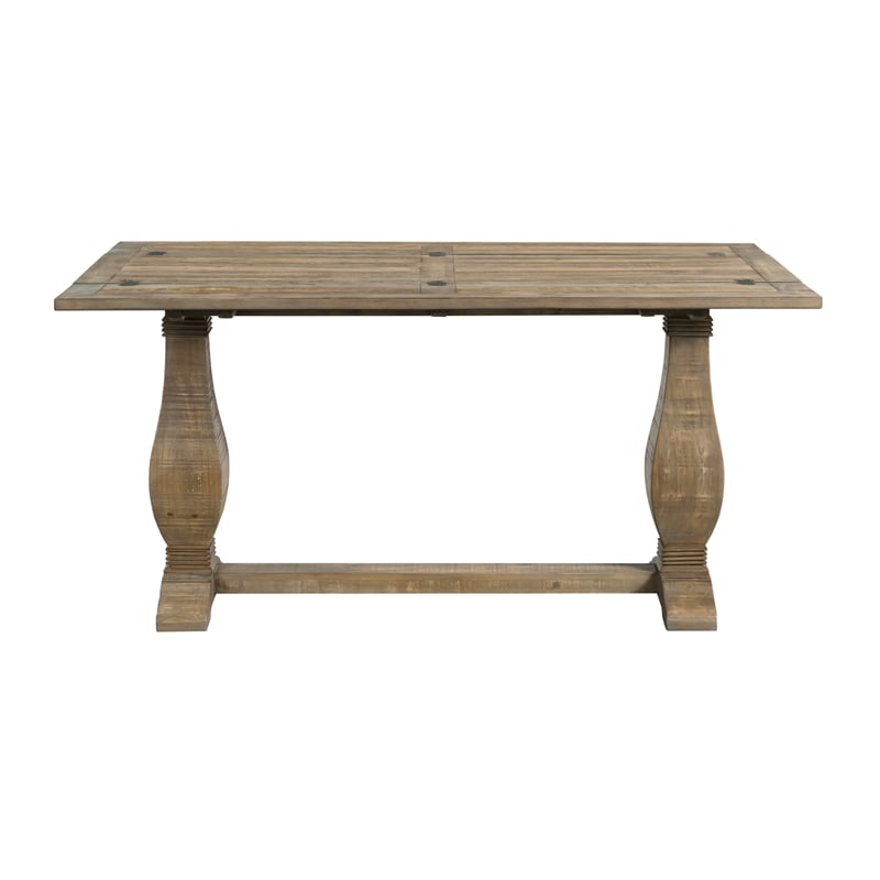 Bowery Hill Contemporary Solid Wood Flip Top Sofa Table Reclaimed Natural Brown