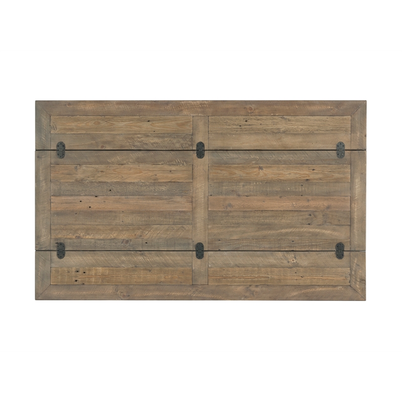 Bowery Hill Contemporary Solid Wood Flip Top Sofa Table Reclaimed Natural Brown