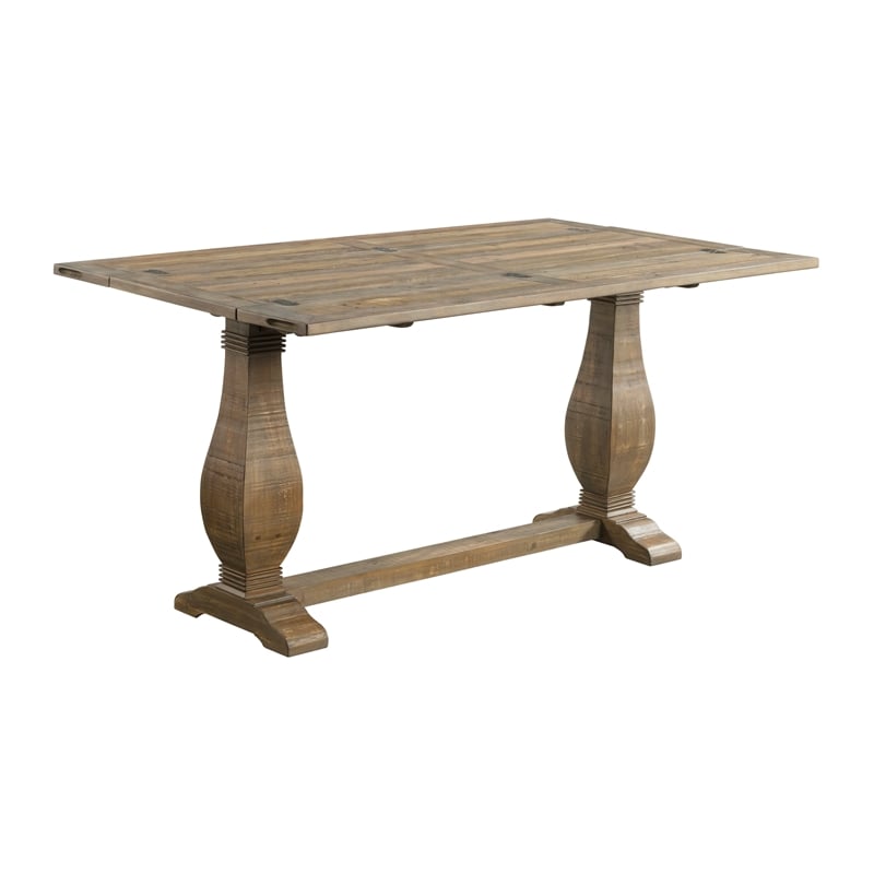 Bowery Hill Contemporary Solid Wood Flip Top Sofa Table Reclaimed Natural Brown