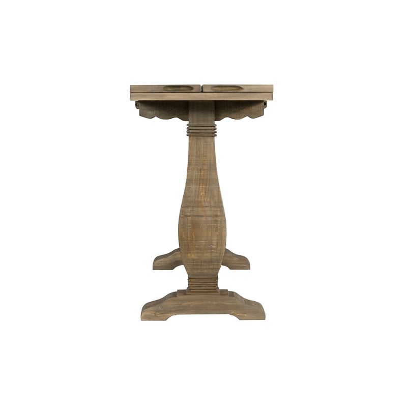 Bowery Hill Contemporary Solid Wood Flip Top Sofa Table Reclaimed Natural Brown