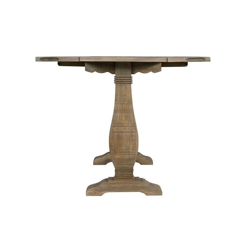 Bowery Hill Contemporary Solid Wood Flip Top Sofa Table Reclaimed Natural Brown