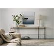 Bowery Hill Modern Metal and Stone Console in Distressed Oak