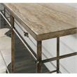 Bowery Hill Modern Metal and Stone Console in Distressed Oak