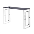 Bowery Hill Farmhouse Stainless Steel and Smoked Glass Console Table in Gold