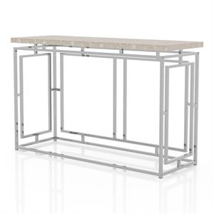 bowery hill contemporary metal console table in chrome
