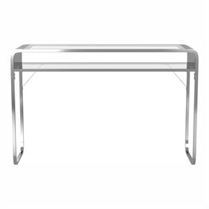 bowery hill modern contemporary glass top console table in chrome