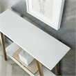 Bowery Hill Contemporary Wood Hall Console in White with Gold Metal Base