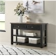 Bowery Hill Contemporary Wood 2 Drawer Sofa Console Table Black and Brown