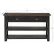 Bowery Hill Contemporary Wood 2 Drawer Sofa Console Table Black and Brown