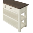 Bowery Hill Farmhouse 2 Drawer Sofa Console Table Cream White and Brown