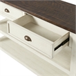 Bowery Hill Farmhouse 2 Drawer Sofa Console Table Cream White and Brown