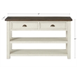 Bowery Hill Farmhouse 2 Drawer Sofa Console Table Cream White and Brown