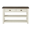 Bowery Hill Farmhouse 2 Drawer Sofa Console Table Cream White and Brown