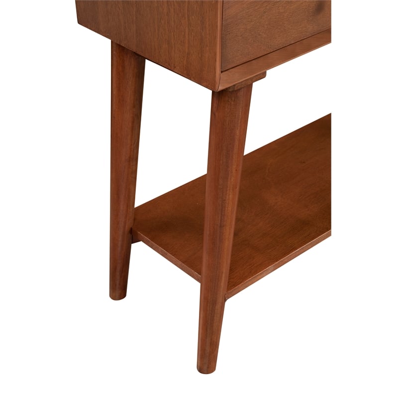 Bowery Hill Farmhouse Wood Console Table with 2 Drawers in Acorn (Brown)