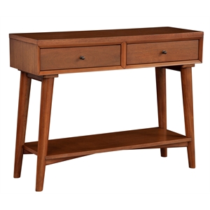 Bowery Hill Farmhouse Wood Console Table with 2 Drawers in Acorn (Brown)