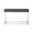 Bowery Hill Modern Metal Console Table with Acrylic Legs in Dark Gray/Chrome