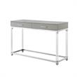 Bowery Hill Modern Metal Console Table with Acrylic Legs in Light Gray/Chrome
