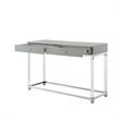 Bowery Hill Modern Metal Console Table with Acrylic Legs in Light Gray/Chrome